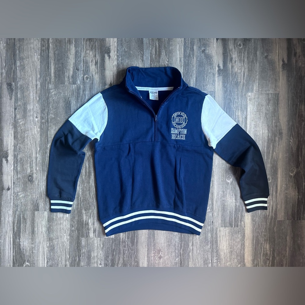 Exist Beach Sweatshirt Size Medium Navy Hampton Beach Quarter Zip Sweatshirt - Picture 4 of 16